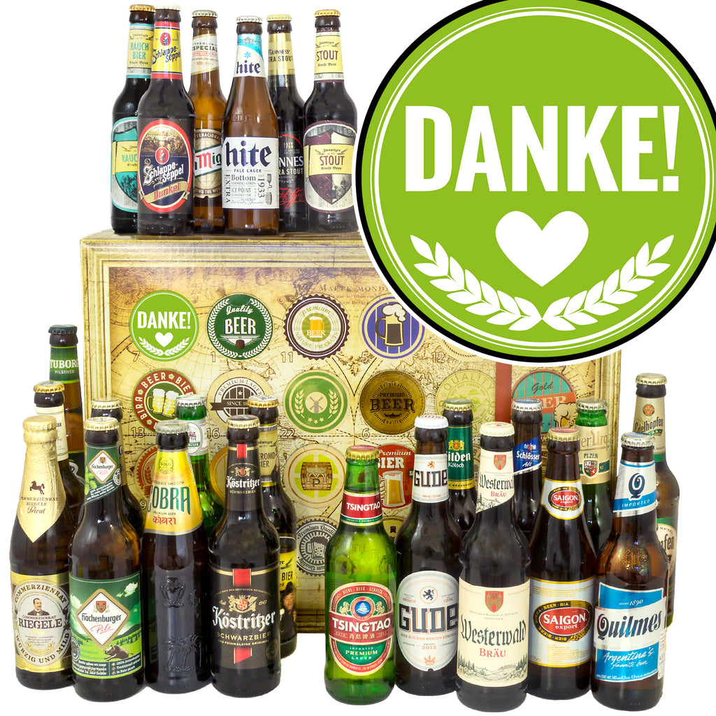 Danke | 24 Spezialitäten Bier aus Welt und Deutschland | Präsent
