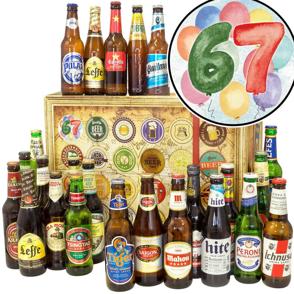 Geburtstag 67 | 24 Länder Bierweltreise | Biergeschenk