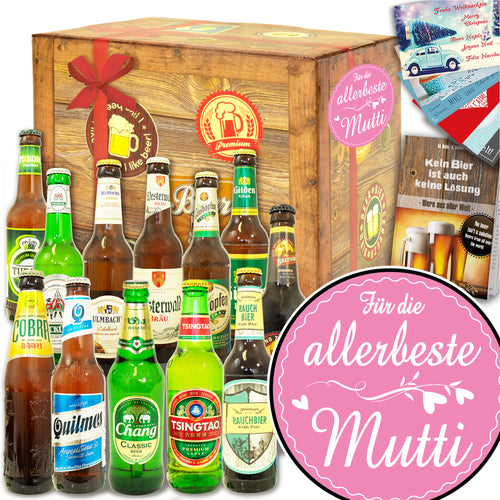Für die allerbeste Mutti | 12x Bier aus der Welt und Deutschland | Biergeschenk