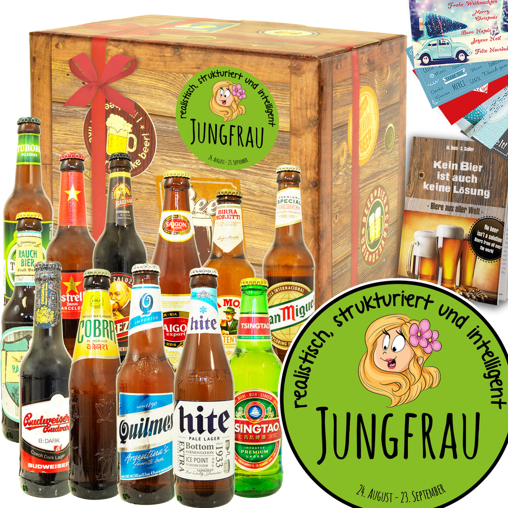 Sternzeichen Jungfrau | 12x Biere der Welt | Geschenkkorb