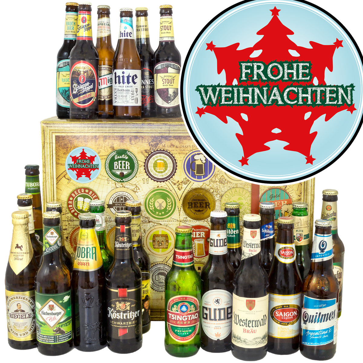 Weihnachtsbaum | 24x Bier Bier International und Deutschland | Paket