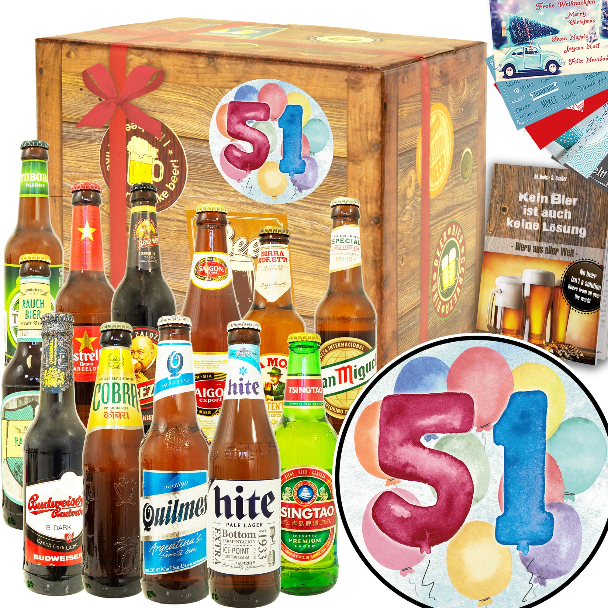 Geburtstag 51 | 12 Flaschen Bier aus aller Welt | Paket