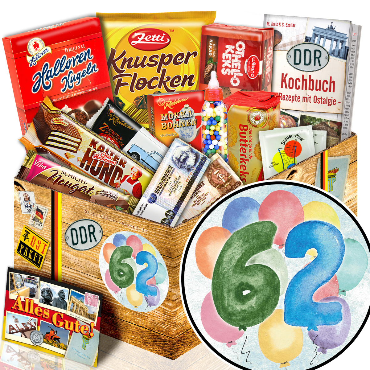 Zahl 62 - Süßigkeiten Set DDR L