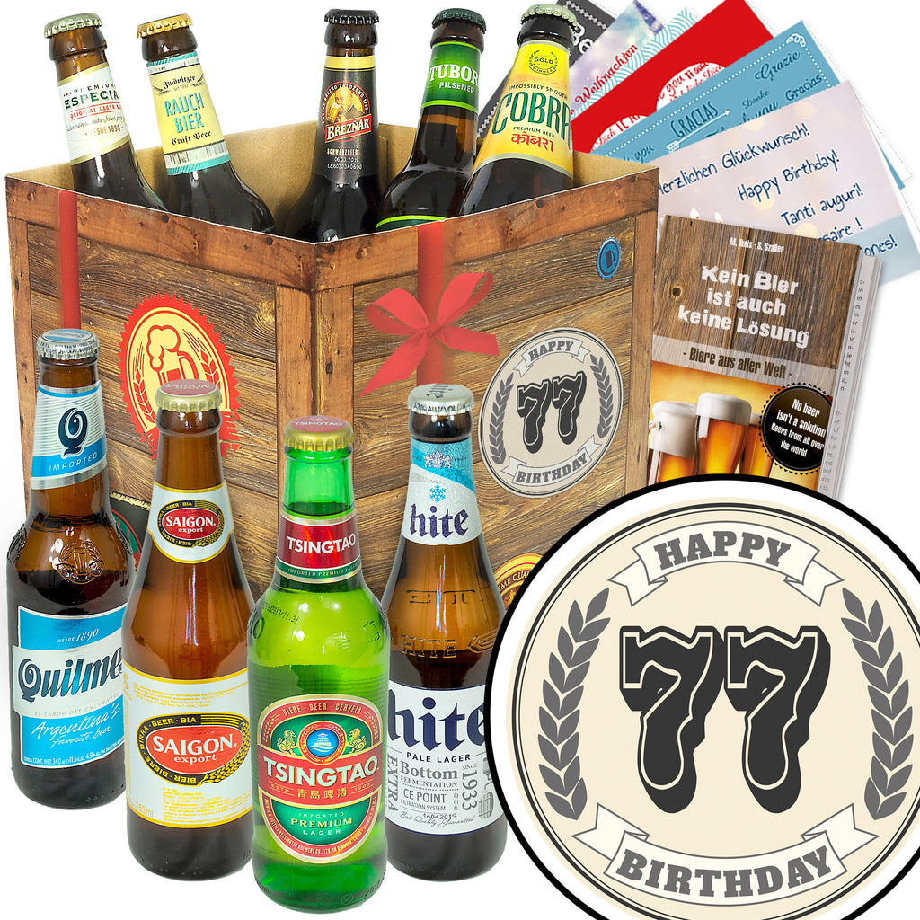 Geburtstag 77 | 9 Biersorten Bier International | Geschenkkorb