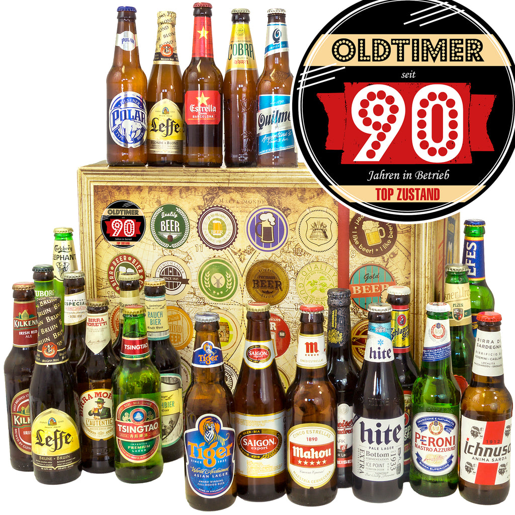 Oldtimer 90 | 24x Bier International | Geschenkidee