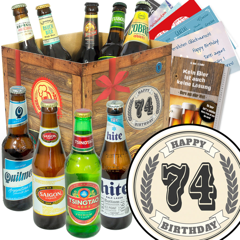 Geburtstag 74 | 9 Spezialitäten Bier Weltreise | Bier Geschenk