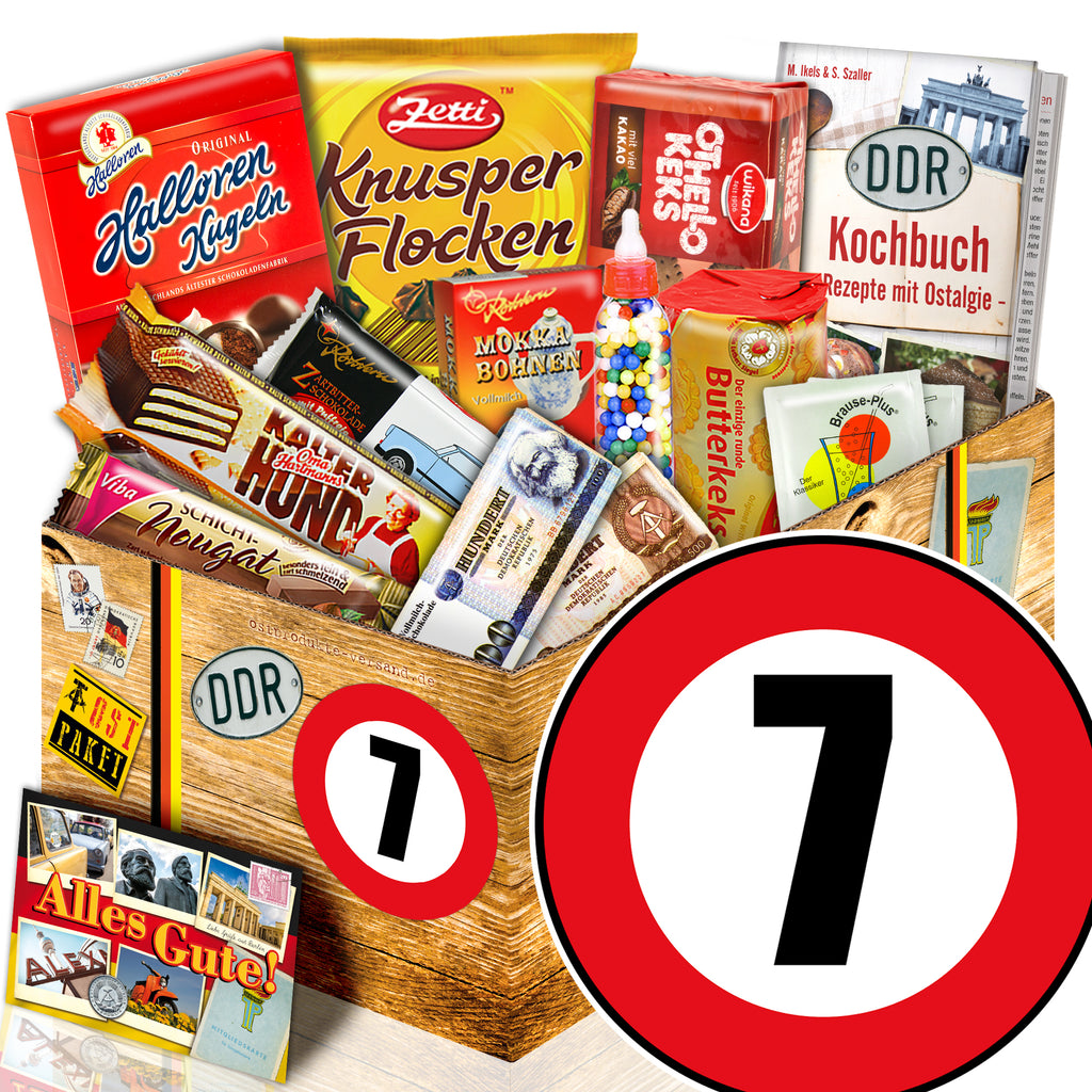 Zahl 7 - Süßigkeiten Set DDR L - monatsgeschenke.de
