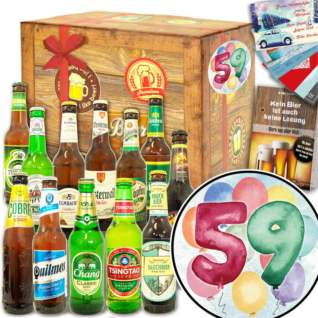 Geburtstag 59 | 12 Spezialitäten Bier International und DE | Geschenk Box