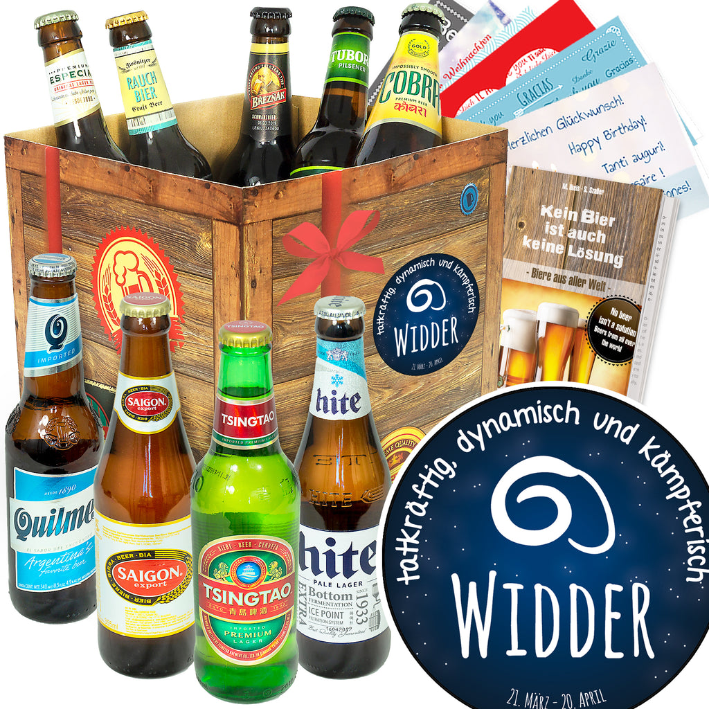 Sternzeichen Widder | 9 Spezialitäten Biere aus aller Welt | Box