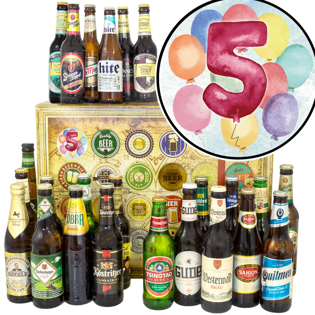 Hochzeitstag 5 | 24 Spezialitäten Bier Deutschland und Welt | Probierpaket