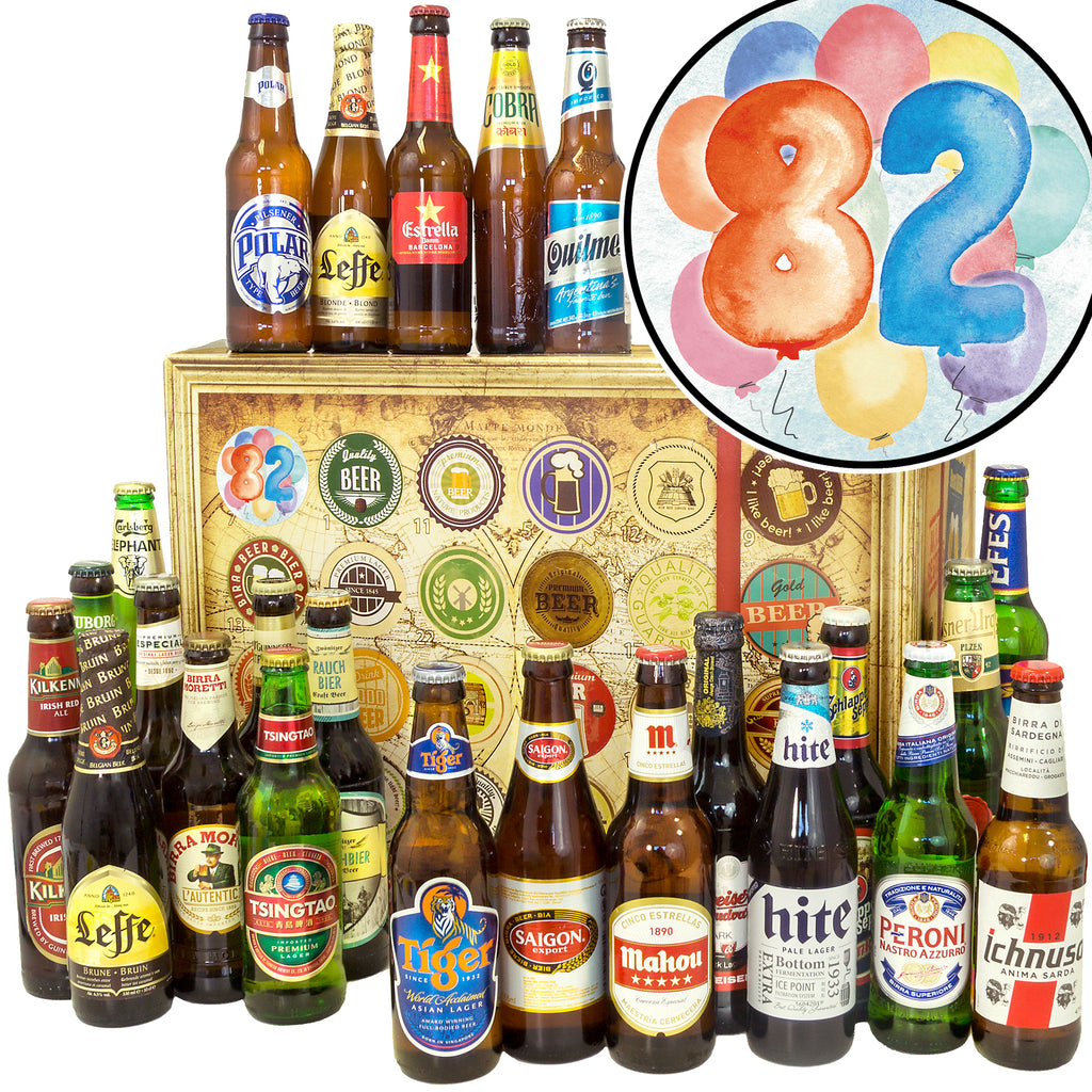 Geburtstag 82 | 24 Länder Bier aus aller Welt | Bierpaket