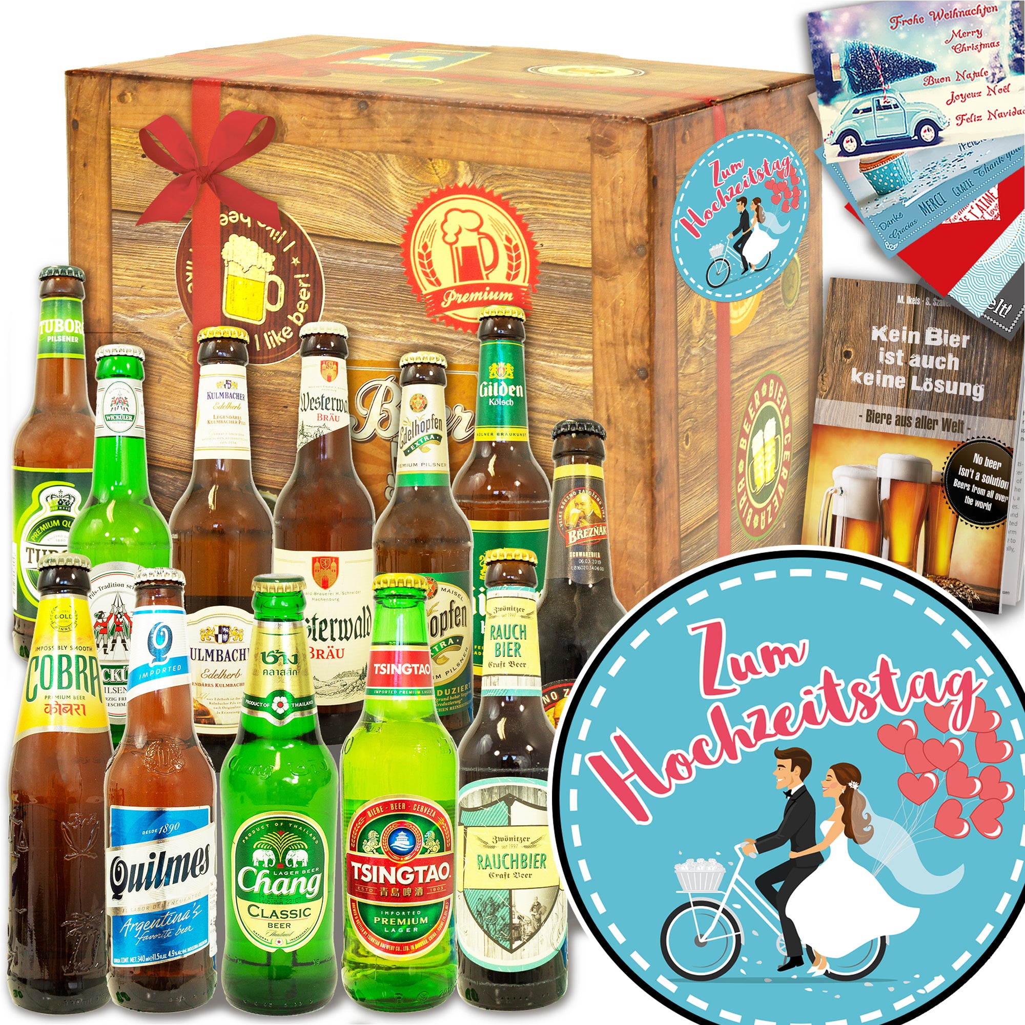 Zum Hochzeitstag | 12x Bier International und DE | Bierset