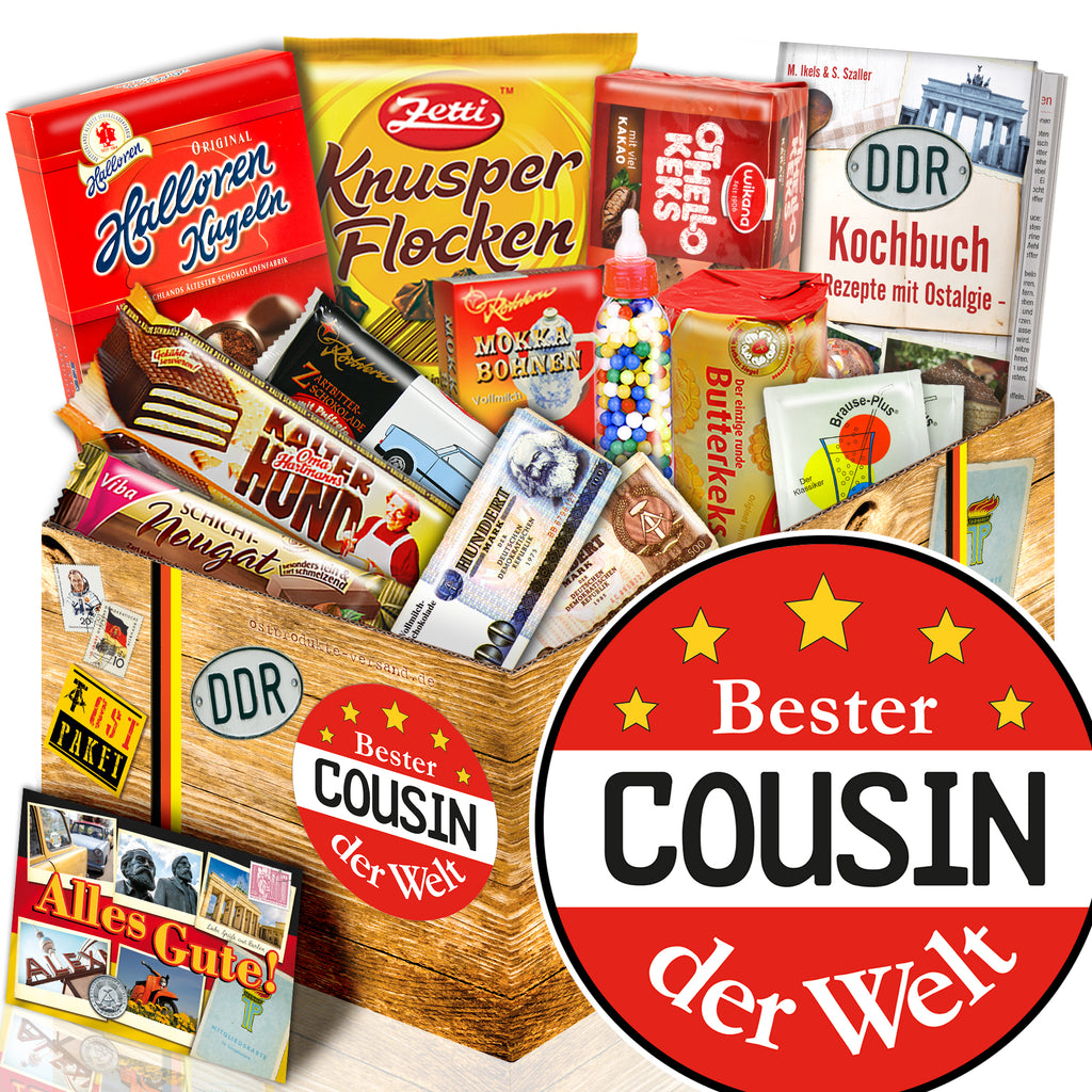 Bester Cousin - Süßigkeiten Set DDR L - monatsgeschenke.de