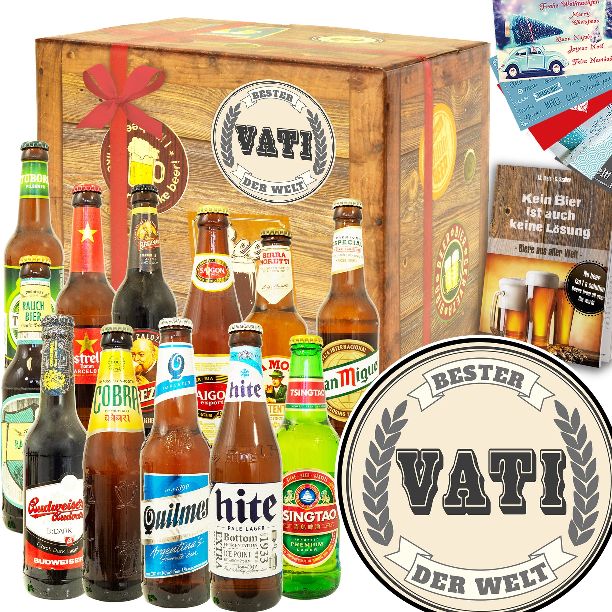 Bester Vati der Welt | 12x Bier aus aller Welt | Bier Geschenk