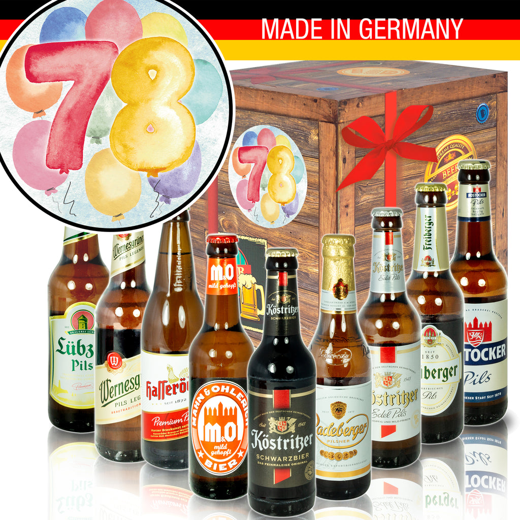 Geburtstag 78 | 9 Flaschen Biere aus Ostdeutschland | Bierbox