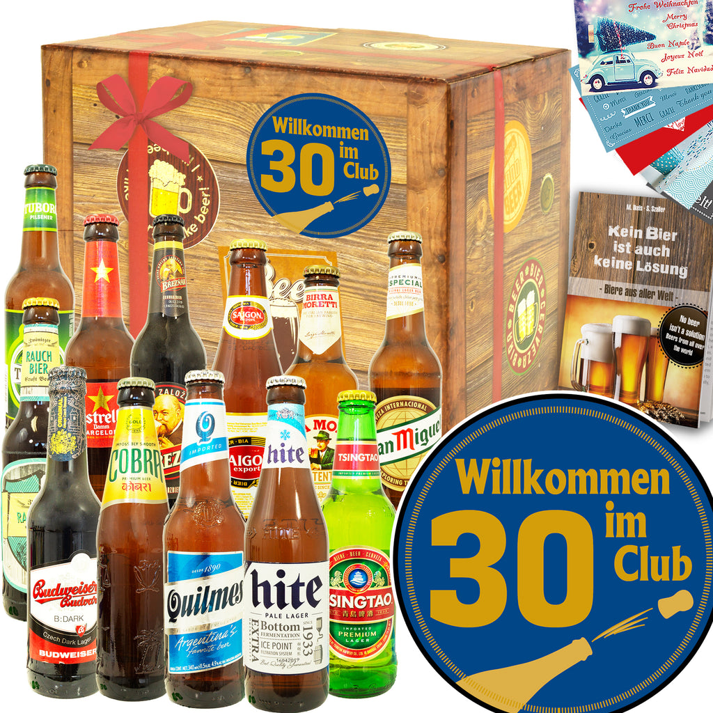 Wilkommen im Club 30 | 12 Flaschen Bier International | Bierpaket