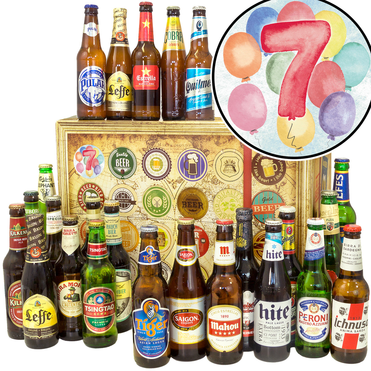 Jahrestag 7 | 24 Spezialitäten Bierweltreise | Bier Geschenk