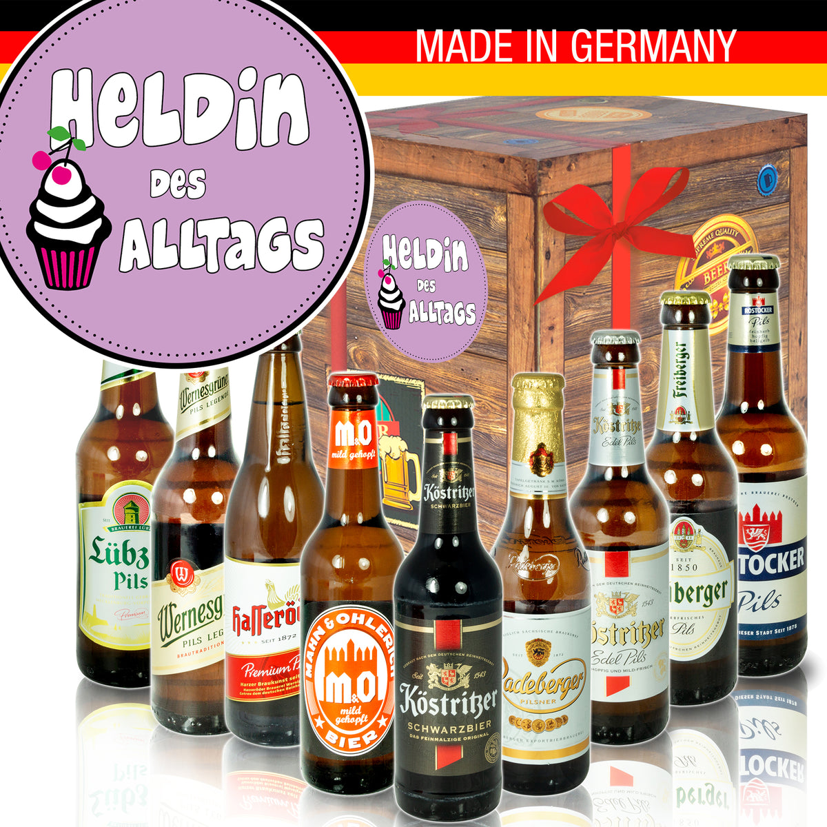 Heldin des Alltags | 9 Flaschen Biere aus Ostdeutschland | Geschenkpaket