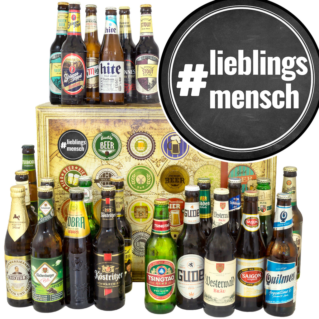 #lieblingsmensch | 24 Spezialitäten Bier aus Welt und Deutschland | Geschenk Box
