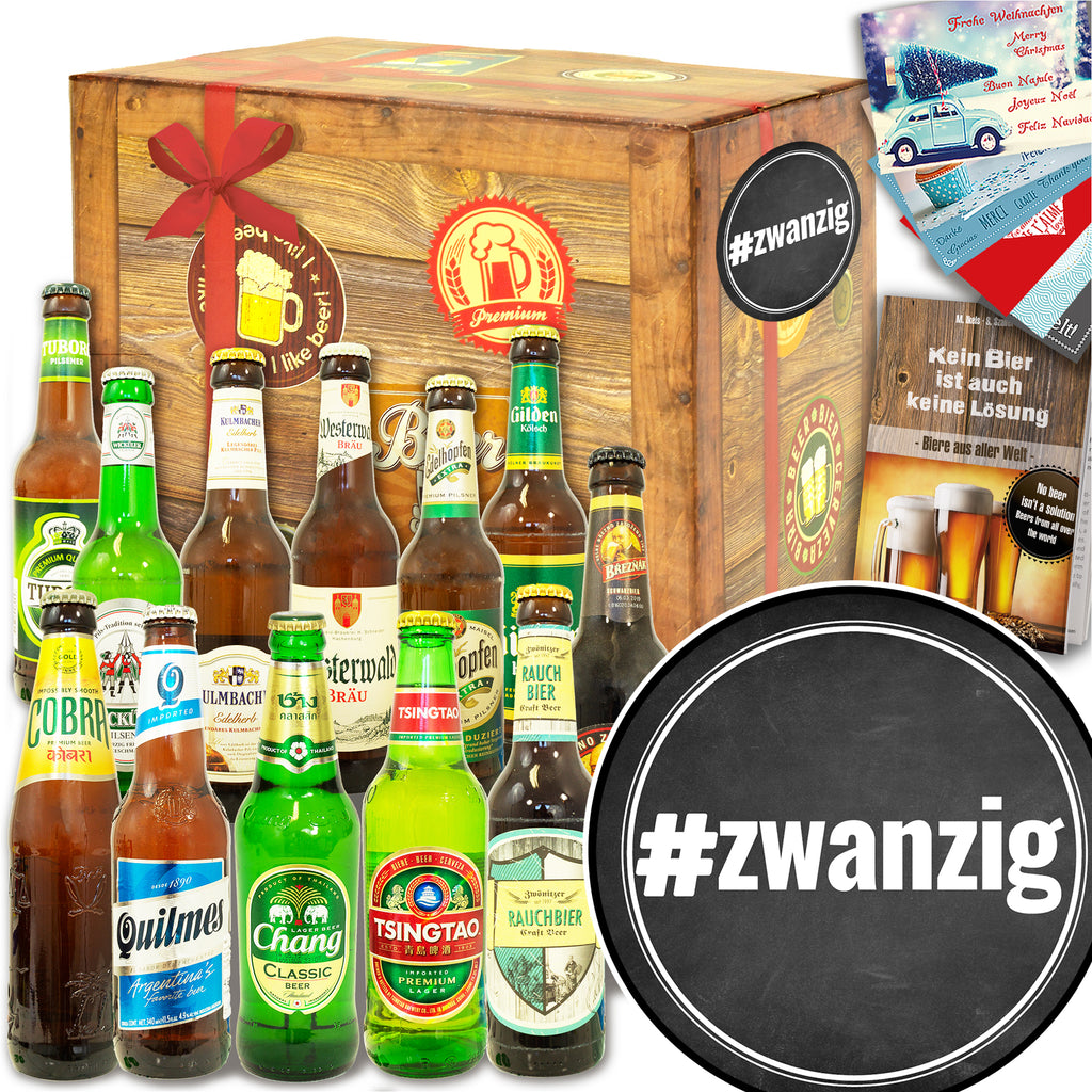 #zwanzig | 12 Flaschen Biere Welt und Deutschland | Geschenkkorb