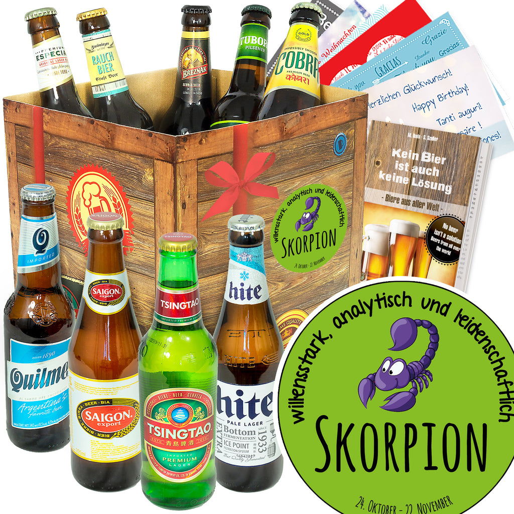 Sternzeichen Skorpion | 9x Biere aus aller Welt | Paket