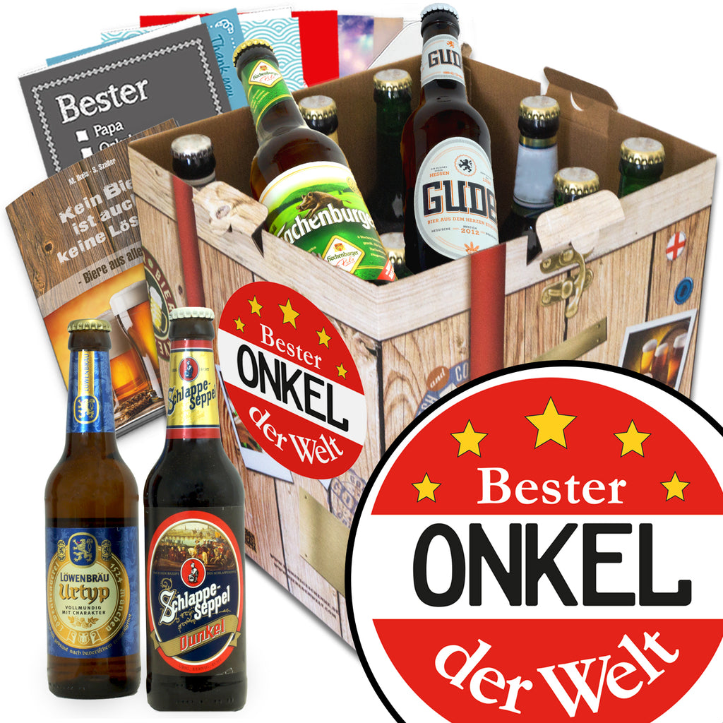 Bester Onkel | 9 Spezialitäten Deutsche Biere | Geschenkpaket