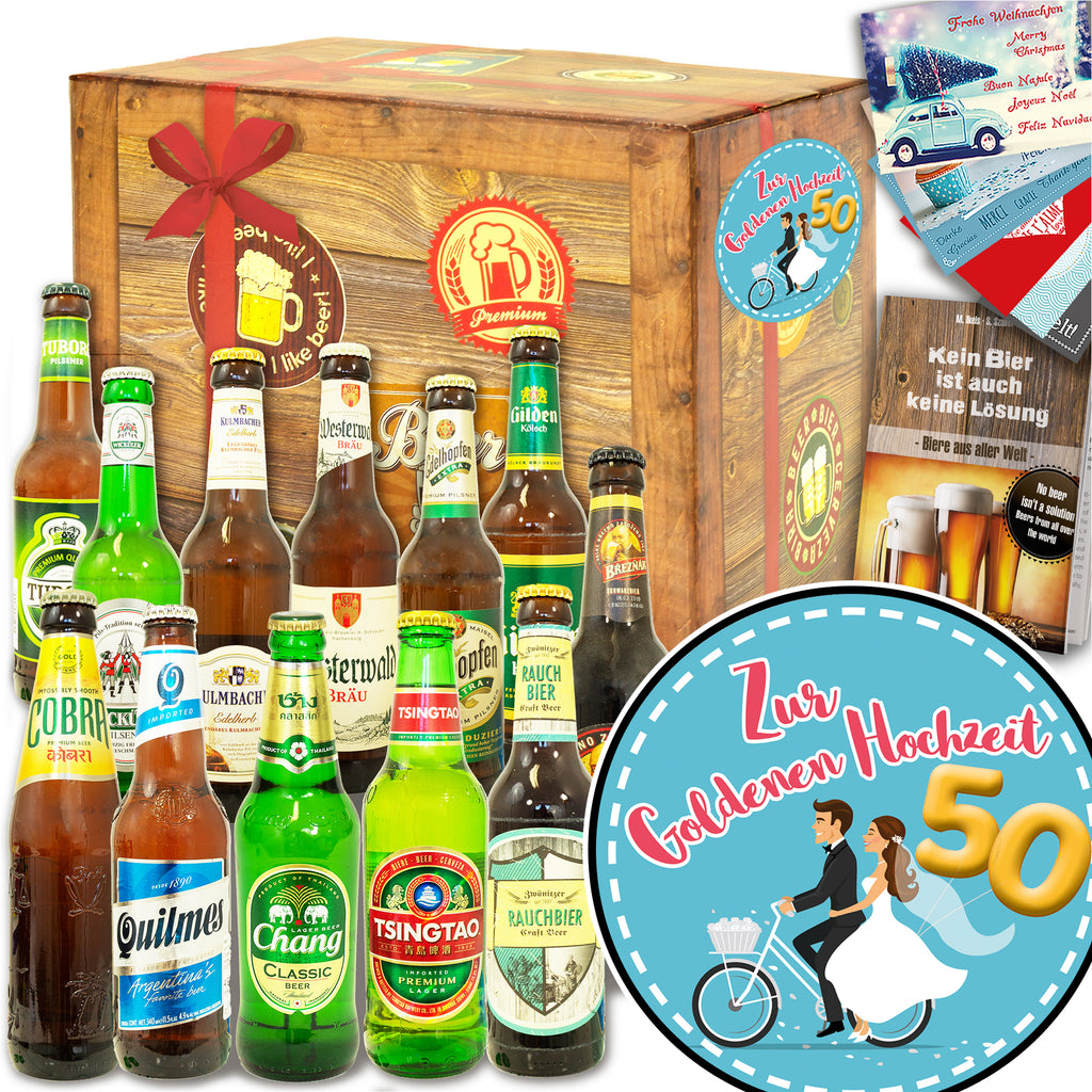 Zur Goldenen Hochzeit | 12 Biersorten Bier Deutschland und Welt | Geschenkbox