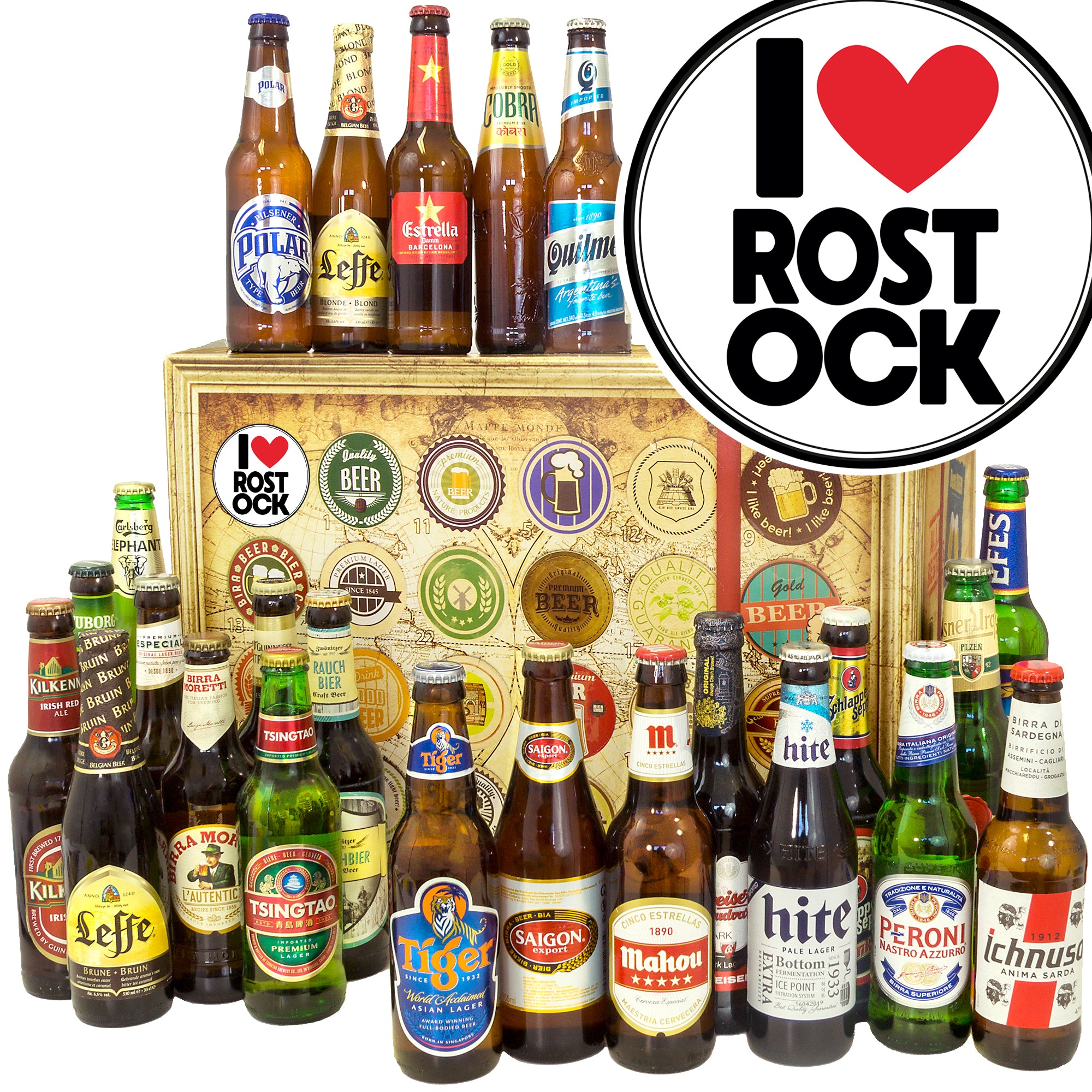 I love Rostock | 24 Flaschen Bier International | Biertasting