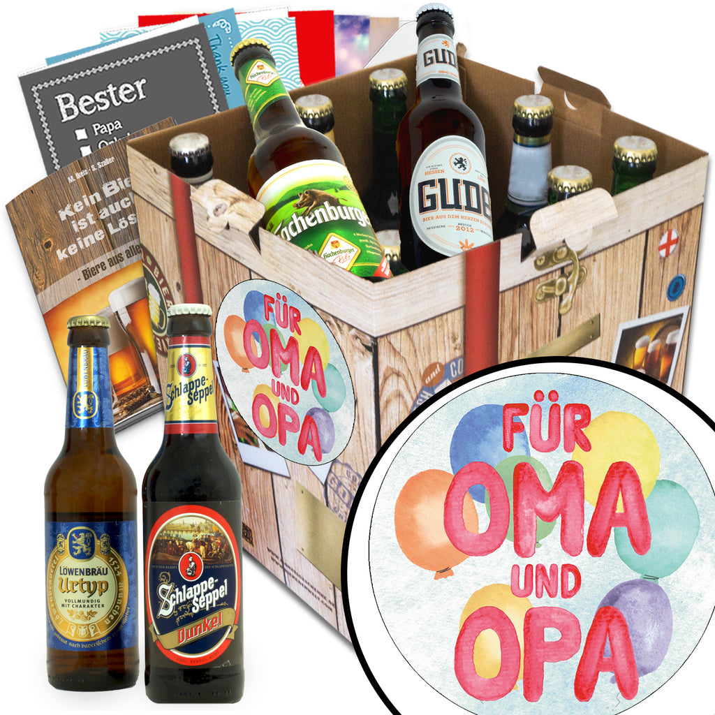Für Oma&Opa | 9 Biersorten Deutsche Biere | Geschenkkorb
