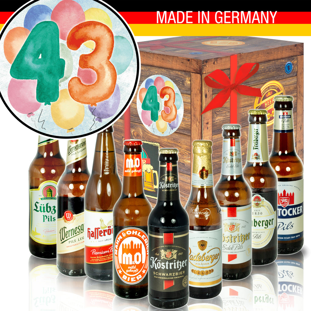 Geburtstag 43 | 9 Spezialitäten Biere aus Ostdeutschland | Geschenk Box