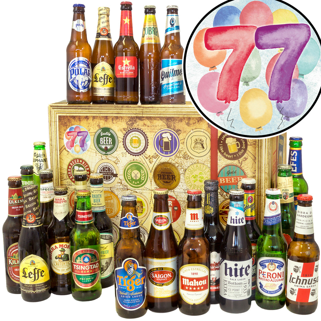 Geburtstag 77 | 24 Länder Biere der Welt | Bierbox