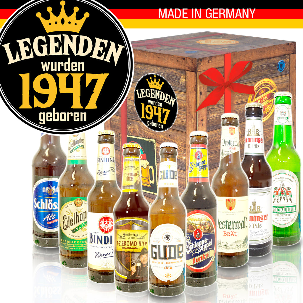 Legenden 1947 | 9 Spezialitäten Deutsche Biere | Bierbox