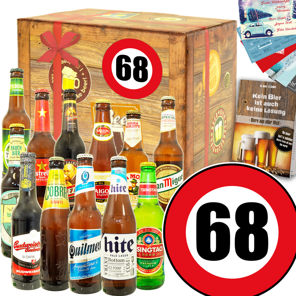 Zahl 68 | 12x Bier aus aller Welt | Geschenkidee