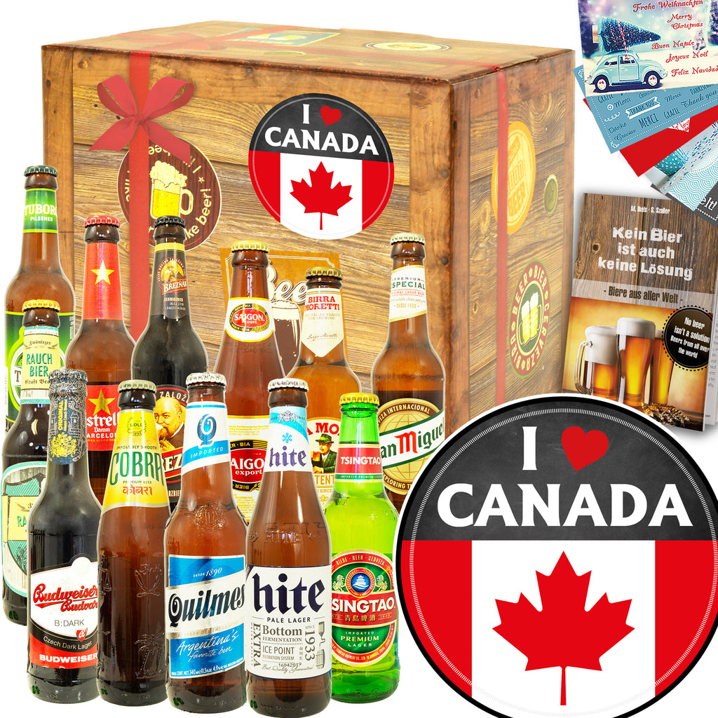 I love Canada | 12x Biere der Welt | Geschenkbox
