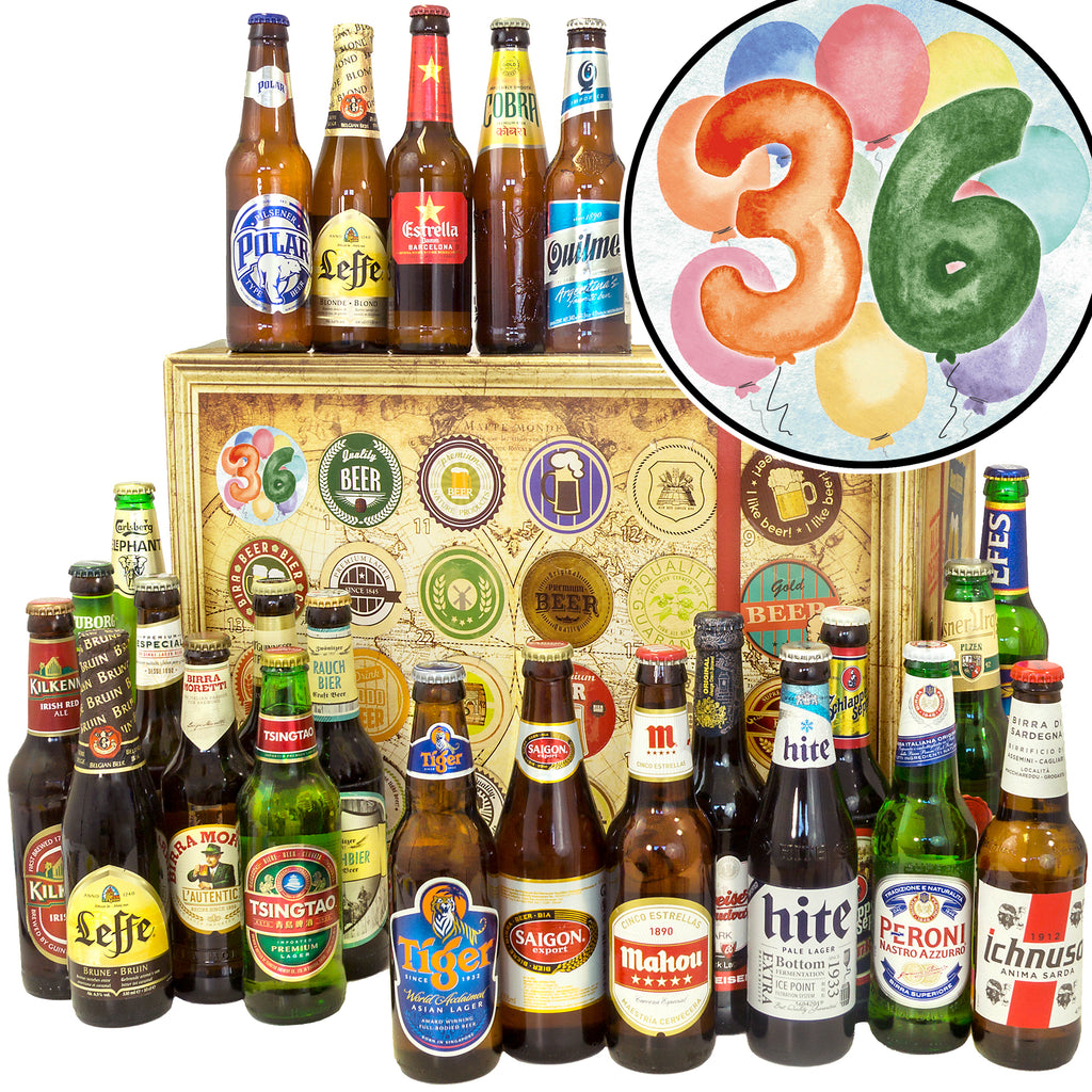 Geburtstag 36 | 24 Flaschen Bierweltreise | Box