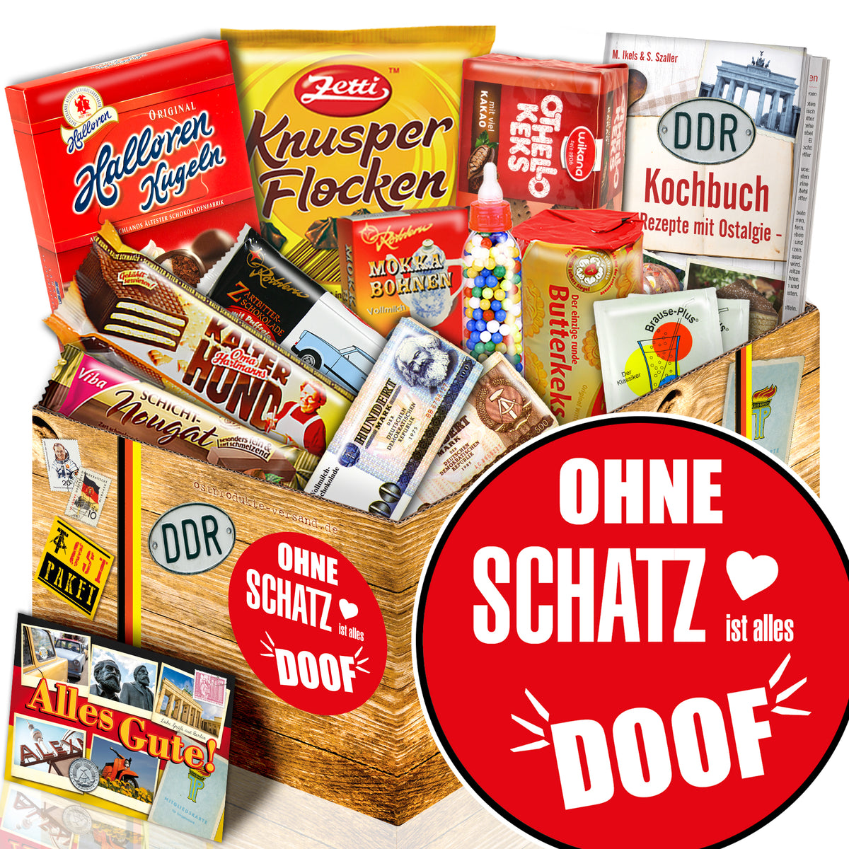 Ohne Schatz ist alles doof - Süßigkeiten Set DDR L