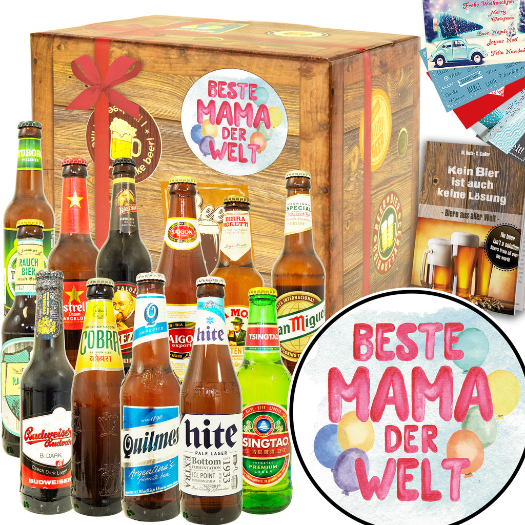 Beste Mama | 12x Biere aus aller Welt | Geschenkset