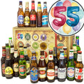 Geburtstag 55 | 24 Spezialitäten Biere der Welt | Box - monatsgeschenke.de