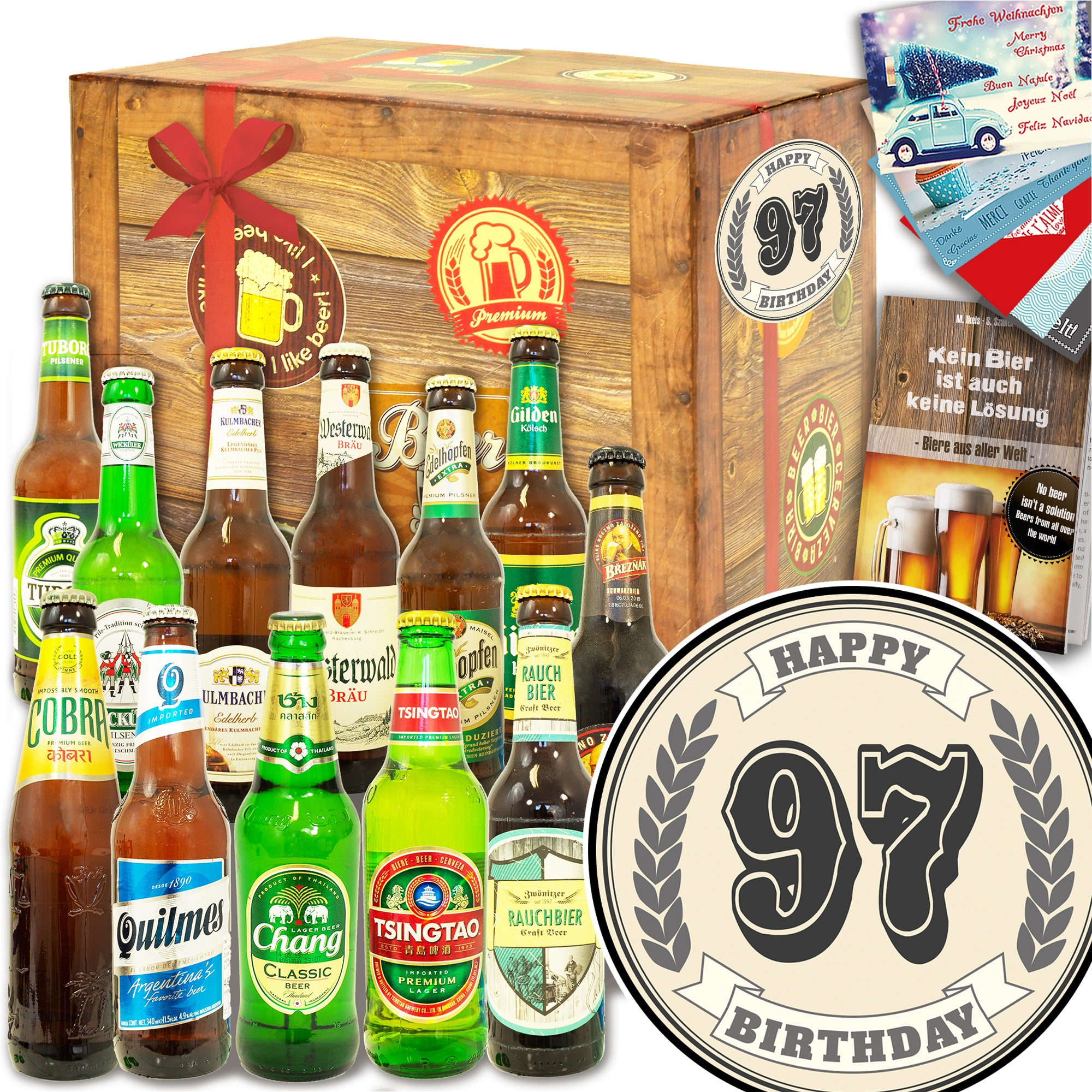 Geburtstag 97 | 12 Biersorten Biere Welt und Deutschland | Box