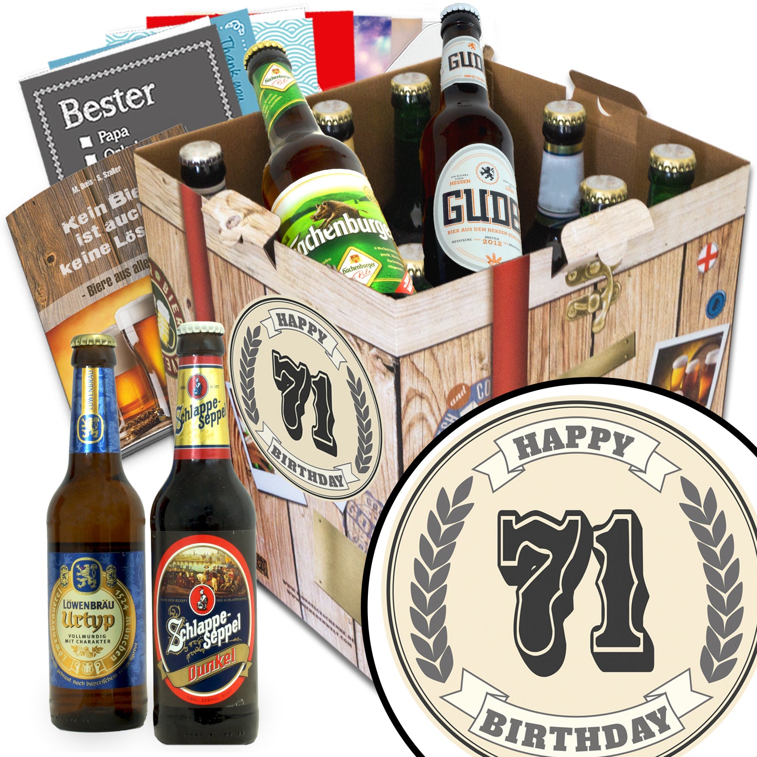 Geburtstag 71 | 9 Biersorten Biere Deutschland | Geschenkbox