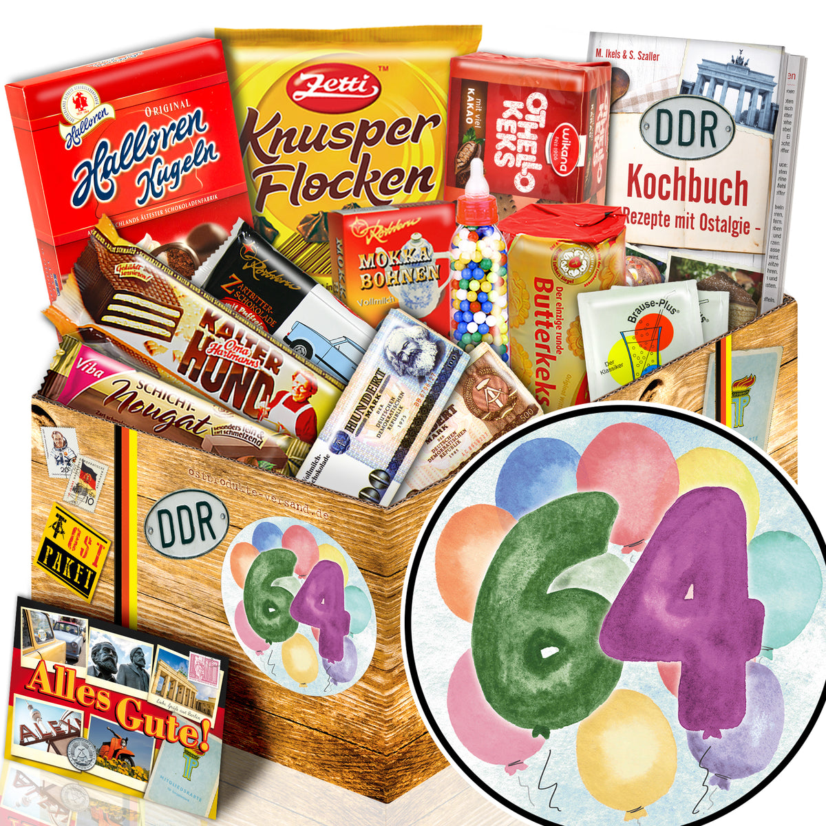 Zahl 64 - Süßigkeiten Set DDR L