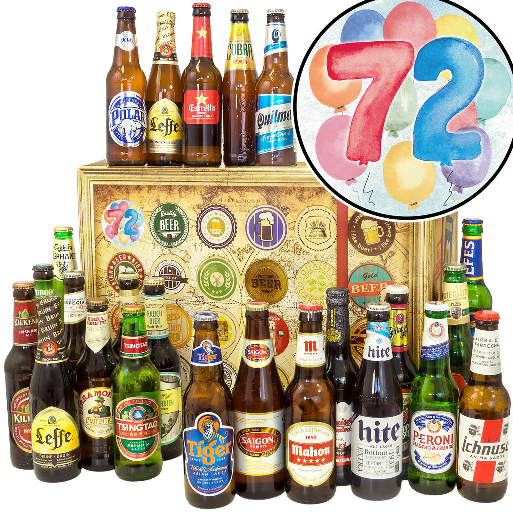 Geburtstag 72 | 24 Länder Biere aus aller Welt | Paket