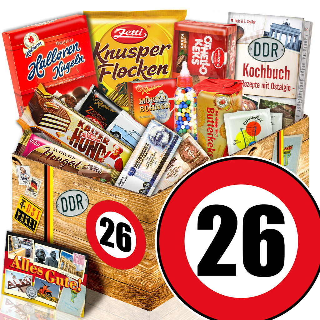 Zahl 26 - Süßigkeiten Set DDR L - monatsgeschenke.de