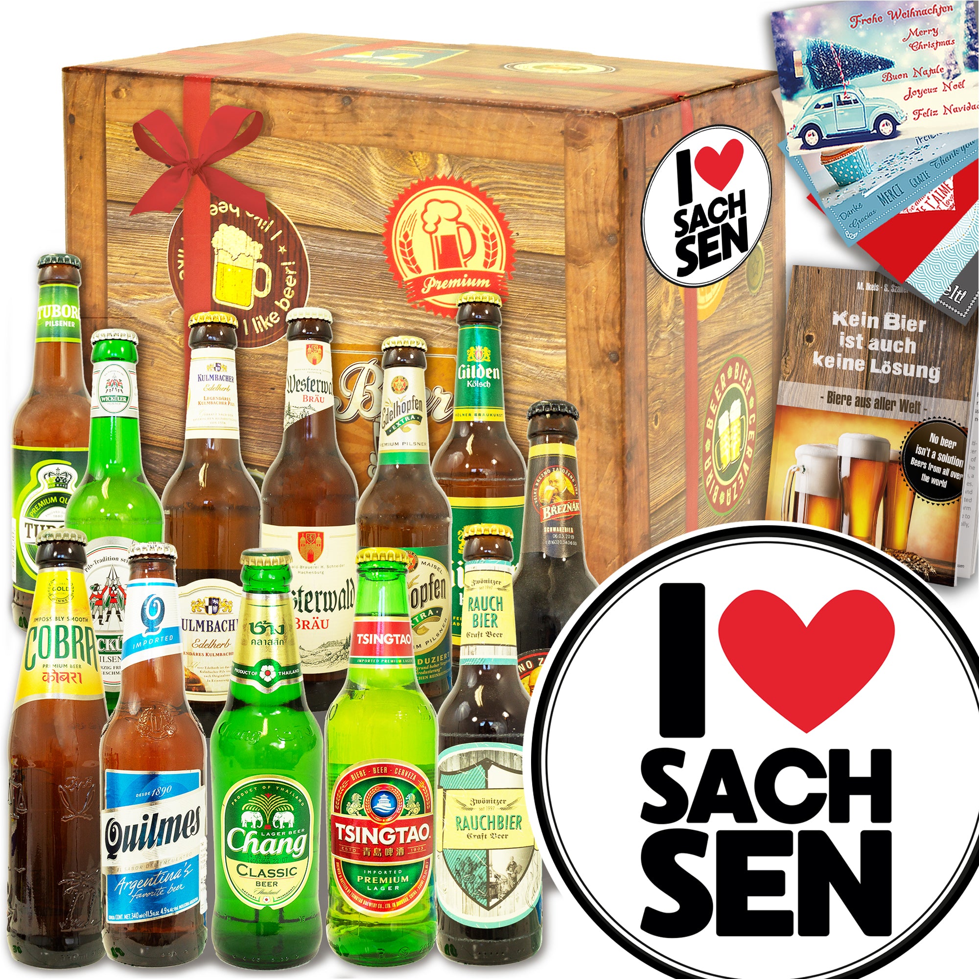 I Love Sachsen | 12 Spezialitäten Biere Welt und Deutschland | Präsent