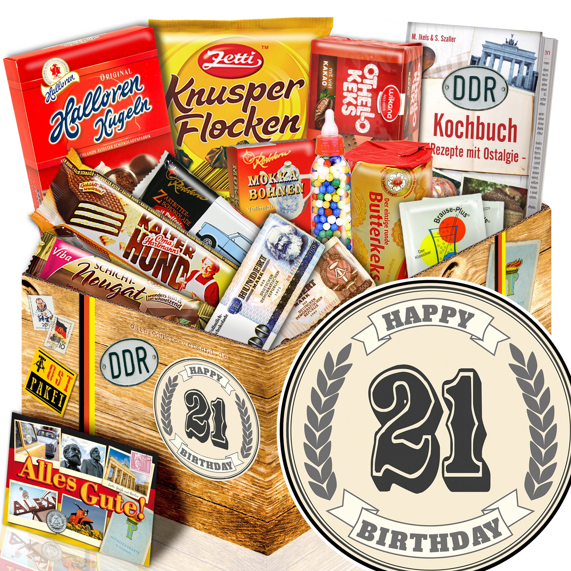 21 Zahl - Süßigkeiten Set DDR L - monatsgeschenke.de