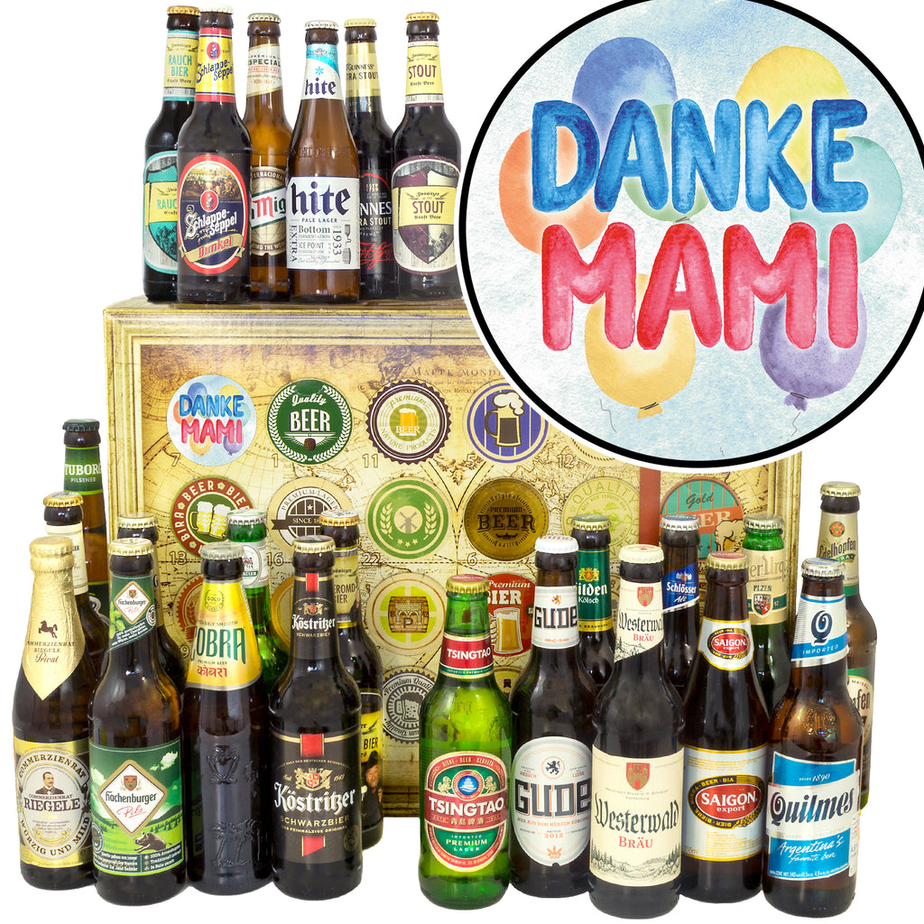 Danke Mami | 24 Biersorten Biere Welt und Deutschland | Bierpaket