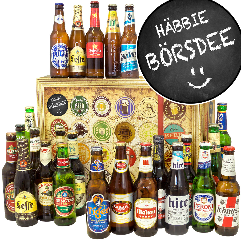 Häbbie Börsdee | 24 Länder Bier aus aller Welt | Geschenkpaket - monatsgeschenke.de