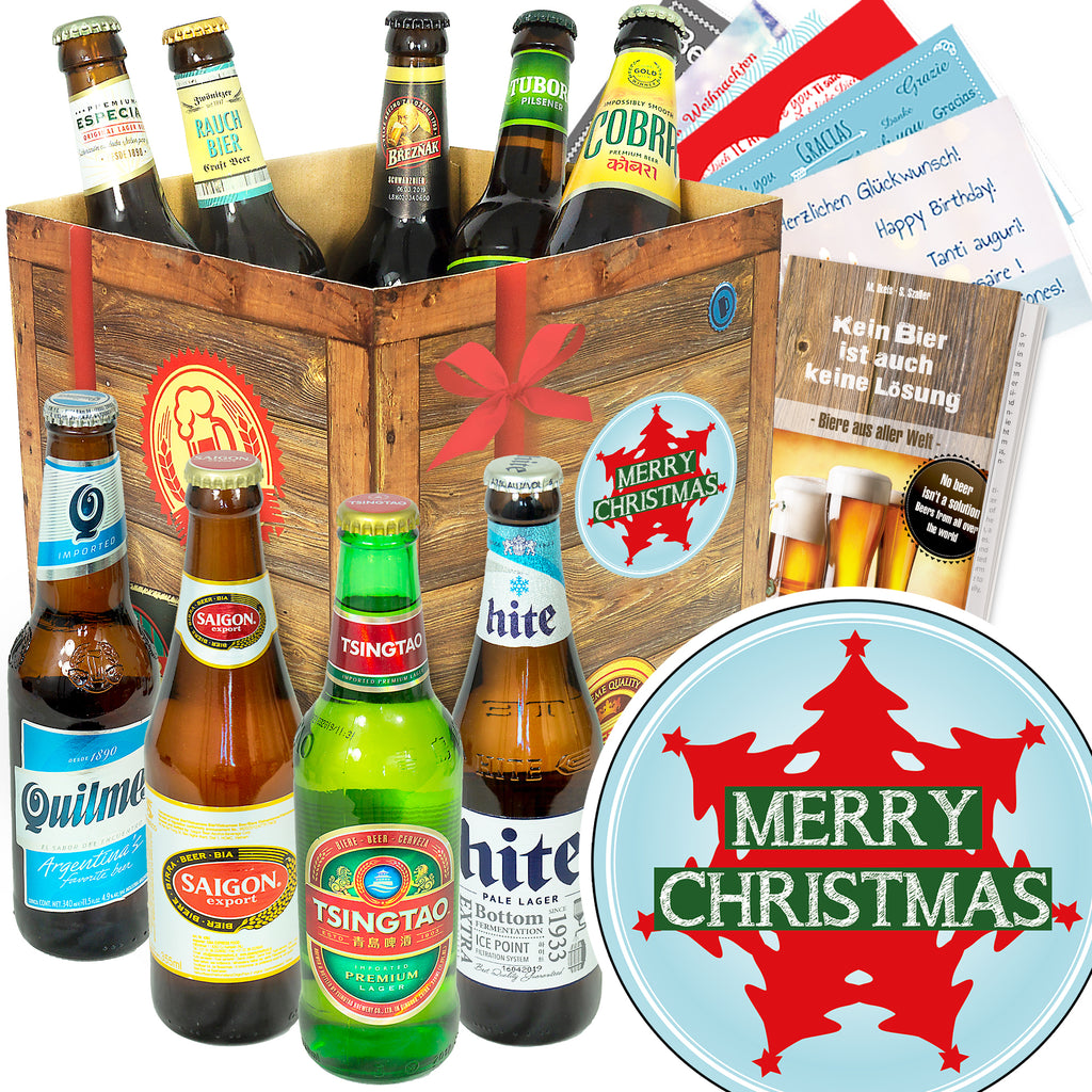 Frohe Weihnachten Baum | 9 Länder Bier aus aller Welt | Geschenkidee