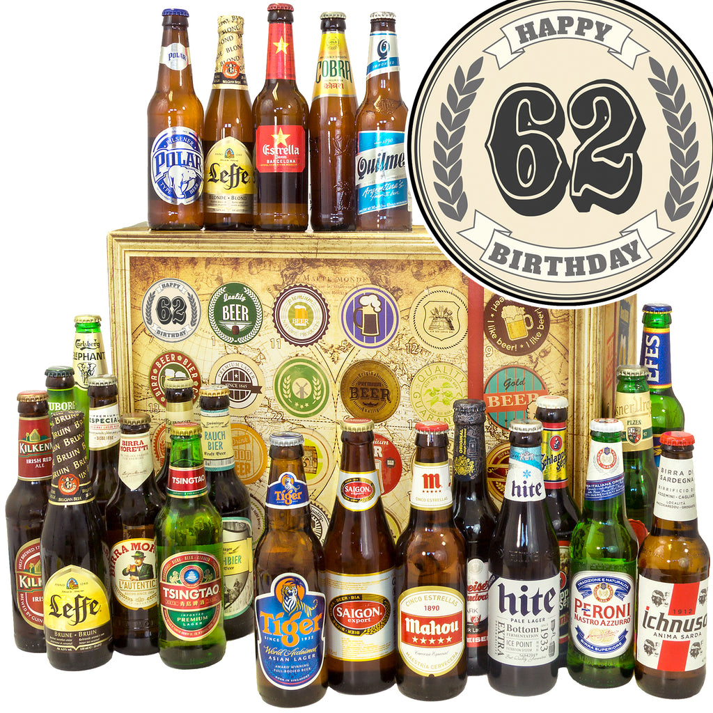 Geburtstag 62 | 24 Biersorten Bierweltreise | Box