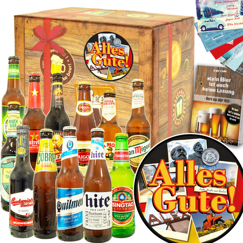 Alles Gute | 12 Spezialitäten Bier International | Geschenk Box